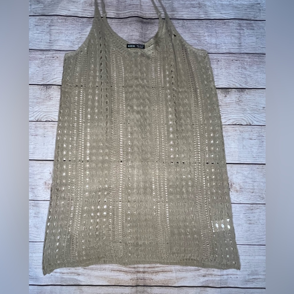 Beige crochet cover up